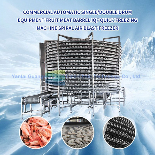 500kg/H Single Spiral Quick Freezer IQF Machine Freezer