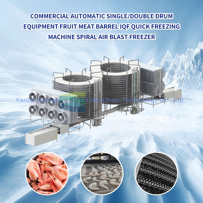 500kg/H Single Spiral Quick Freezer IQF Machine Freezer