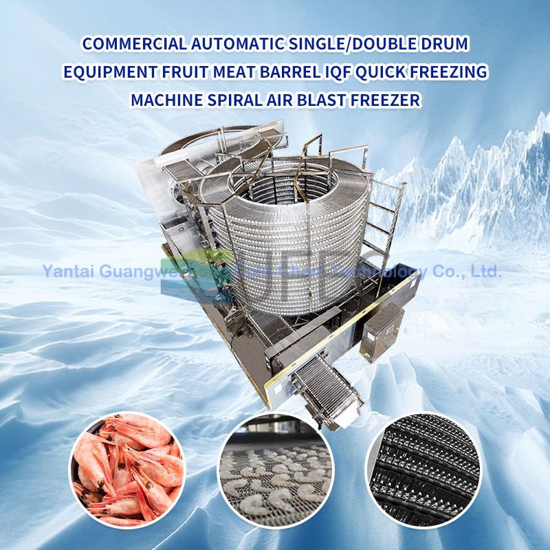 500kg/H Single Spiral Quick Freezer IQF Machine Freezer