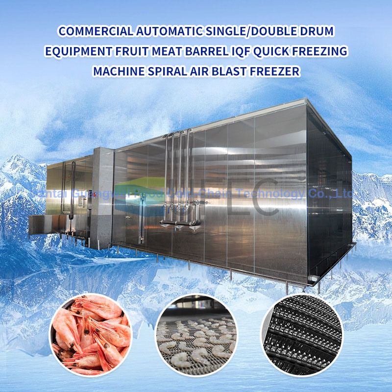 500kg/H Single Spiral Quick Freezer IQF Machine Freezer