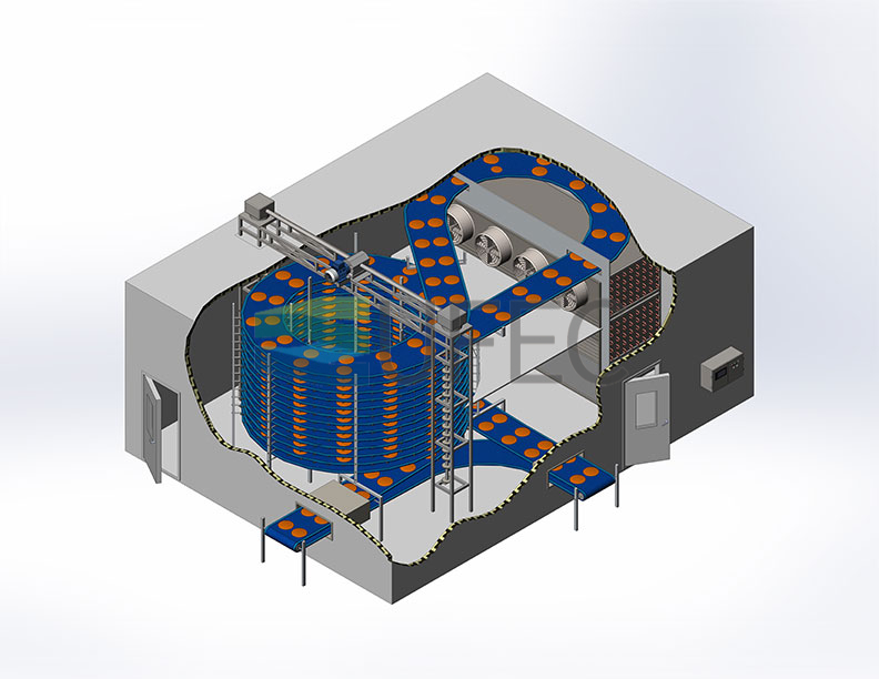 Industrial Spiral Cooling Tower for Bread Cake Donut